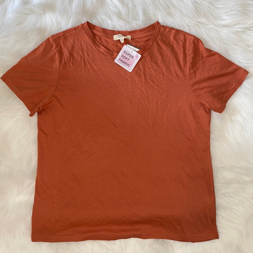 Heart & Hips Affordable Luxury Orange Short Sleeve Top